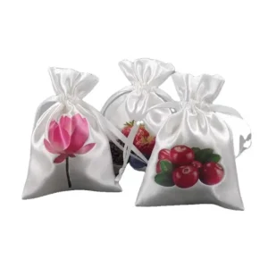 Satin Silk Drawstring Bags for Adult Sex Toys with Multicolored Logo